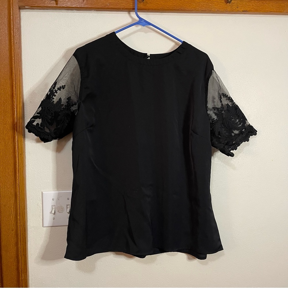 Black Shirt with Lacy Sleeves